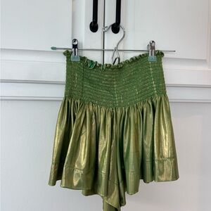 Green Metallic Skirt